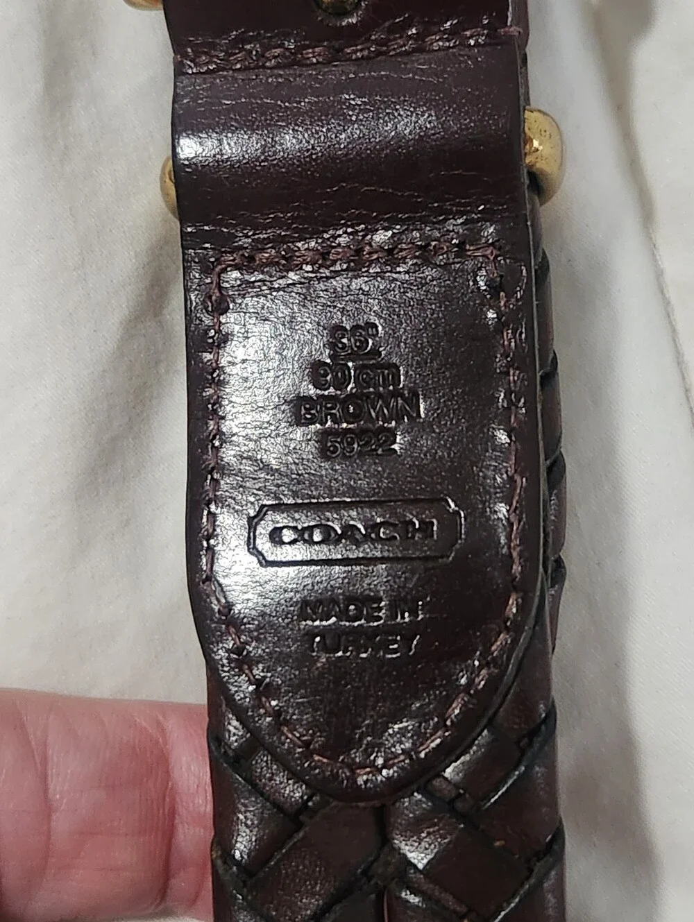 Vintage Coach Brown Braided Leather Size 36 Style # 5922